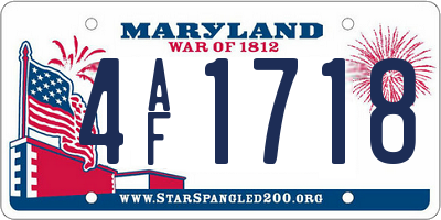 MD license plate 4AF1718