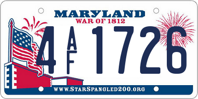 MD license plate 4AF1726