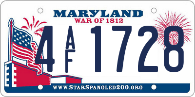 MD license plate 4AF1728