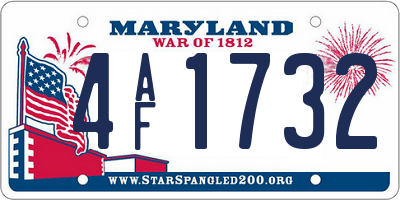 MD license plate 4AF1732