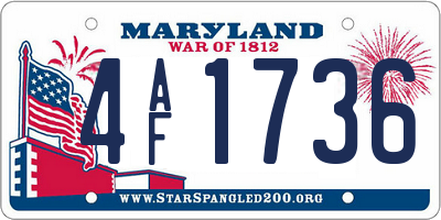 MD license plate 4AF1736