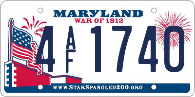 MD license plate 4AF1740