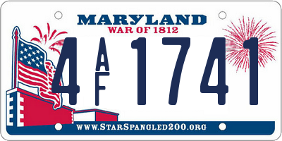 MD license plate 4AF1741