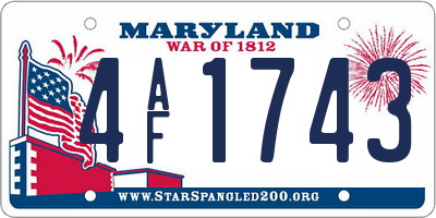 MD license plate 4AF1743