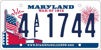 MD license plate 4AF1744