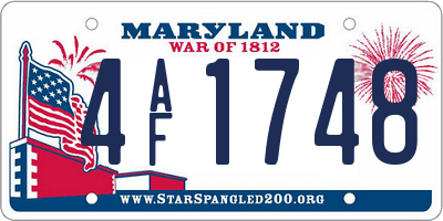 MD license plate 4AF1748