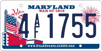 MD license plate 4AF1755