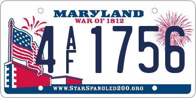 MD license plate 4AF1756