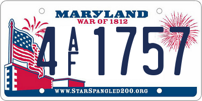 MD license plate 4AF1757
