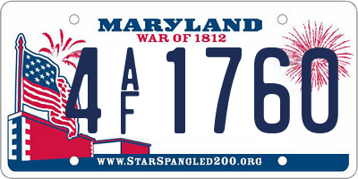 MD license plate 4AF1760