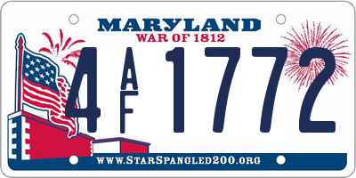 MD license plate 4AF1772