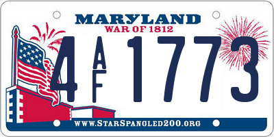 MD license plate 4AF1773
