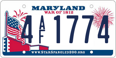 MD license plate 4AF1774