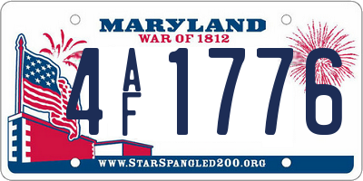 MD license plate 4AF1776