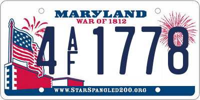 MD license plate 4AF1778