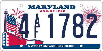 MD license plate 4AF1782