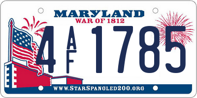 MD license plate 4AF1785