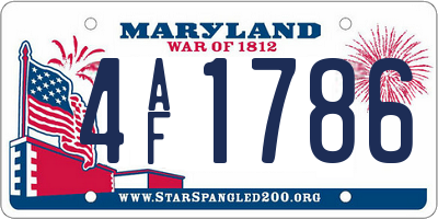 MD license plate 4AF1786