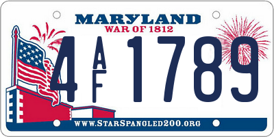 MD license plate 4AF1789