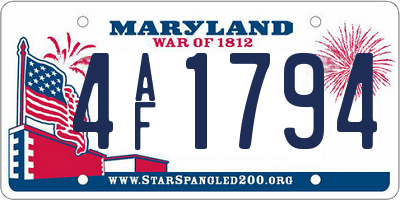 MD license plate 4AF1794