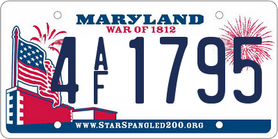 MD license plate 4AF1795