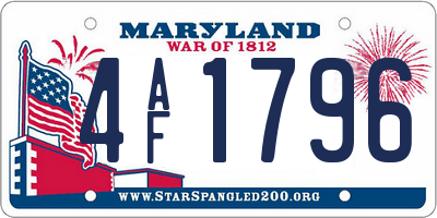 MD license plate 4AF1796