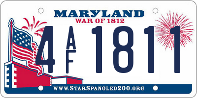 MD license plate 4AF1811