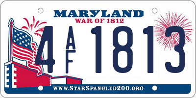 MD license plate 4AF1813