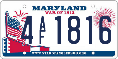 MD license plate 4AF1816