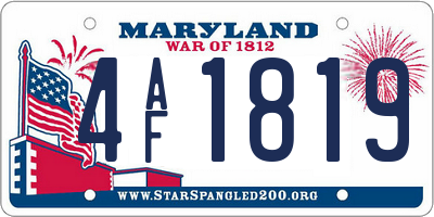 MD license plate 4AF1819