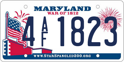 MD license plate 4AF1823