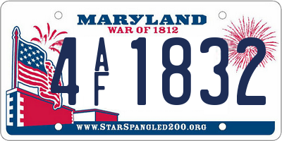 MD license plate 4AF1832