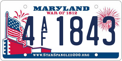 MD license plate 4AF1843