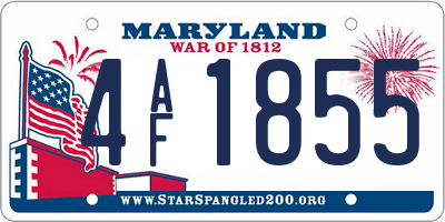 MD license plate 4AF1855
