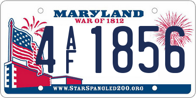 MD license plate 4AF1856