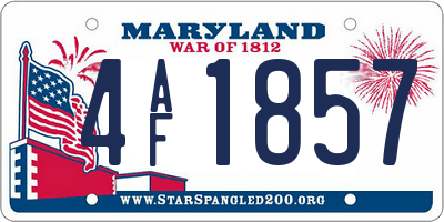 MD license plate 4AF1857