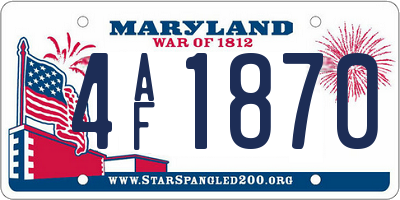 MD license plate 4AF1870