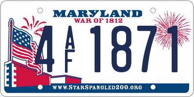 MD license plate 4AF1871