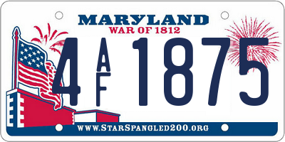 MD license plate 4AF1875