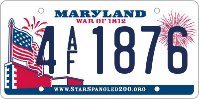 MD license plate 4AF1876
