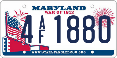 MD license plate 4AF1880