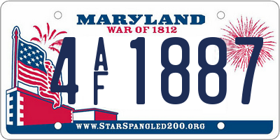 MD license plate 4AF1887