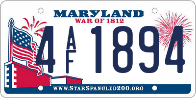 MD license plate 4AF1894