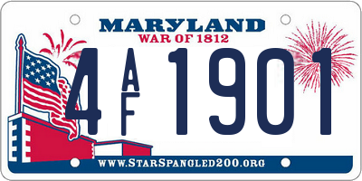 MD license plate 4AF1901