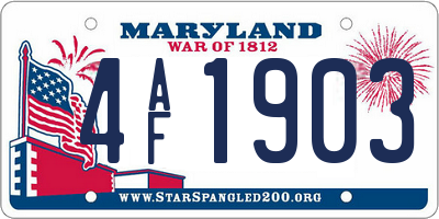 MD license plate 4AF1903