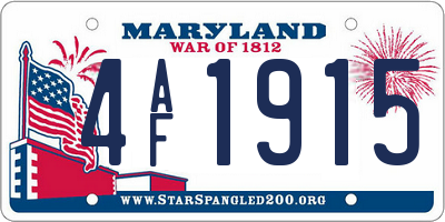 MD license plate 4AF1915
