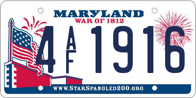 MD license plate 4AF1916