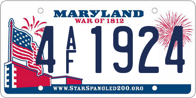 MD license plate 4AF1924