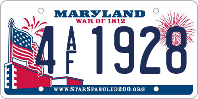 MD license plate 4AF1928