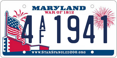 MD license plate 4AF1941